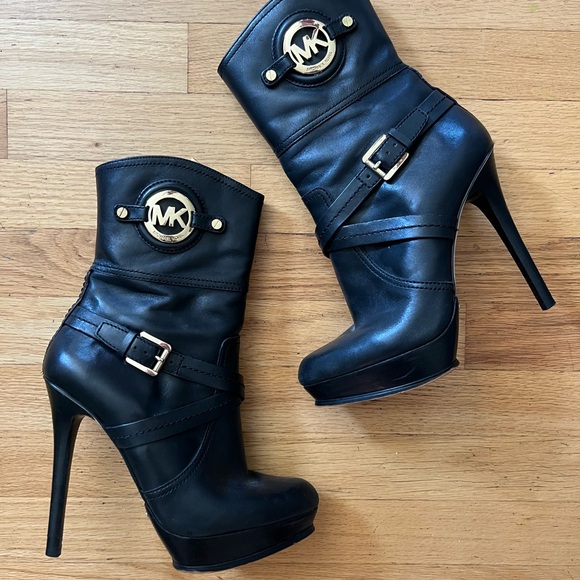 Michael Kors Stockard Platform Stiletto Leather Boots - Picture 1 of 5